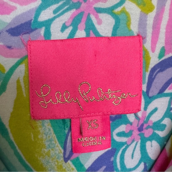 Lilly Pulitzer Womens Asymmetrical Dress Xs Pink Ruffles Casual Resort Vacation - Picture 4 of 11